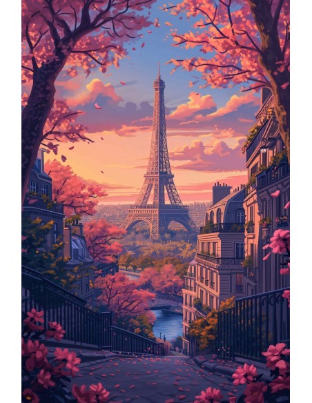 Plaque décorative Paris en fleur 20X30 cm