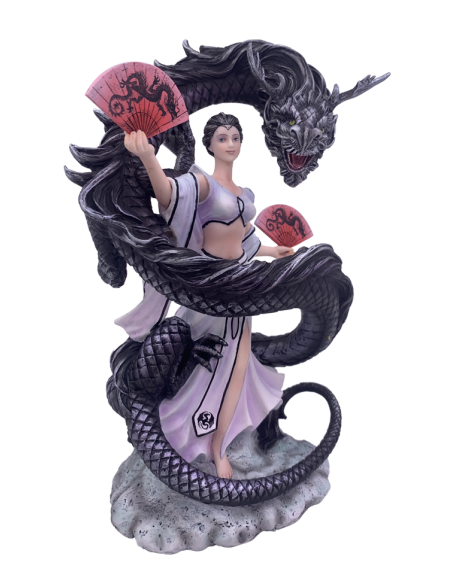 Statue Femme et Dragon Japonais 26,5 cm Anne Stokes