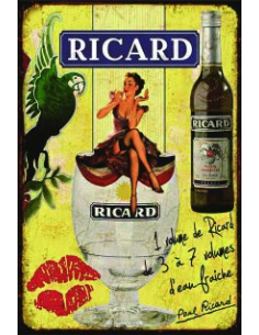 plaque métal Ricard vintage 30 x 20 cm