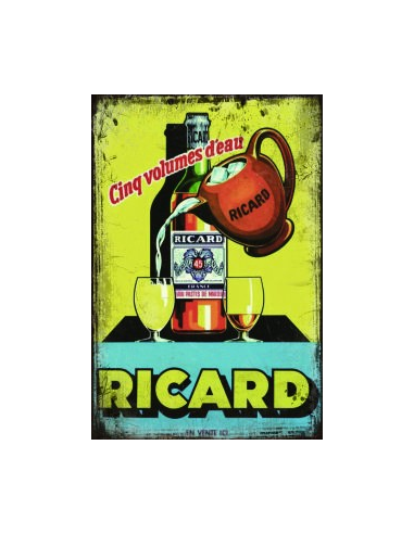 Plaque métal Ricard broc 30 x 20 cm