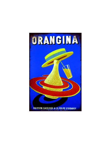 Plaque métal Orangina 30 x 20 cm