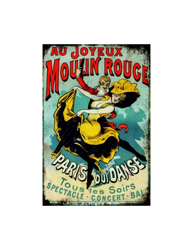 Plaque métal Moulin rouge 30 x 20 cm
