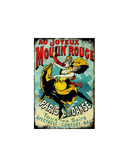 Plaque métal Moulin rouge 30 x 20 cm