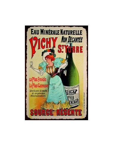 Plaque métal Vichy 30 x 20 cm
