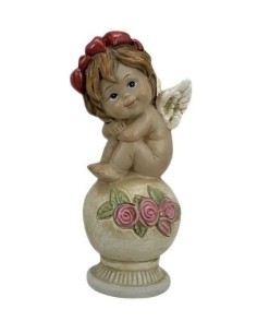 Petit Ange 2 sur boule à fleur 10 cm