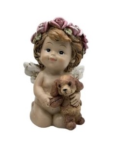 Petit Ange bisous avec Chien 8 cm