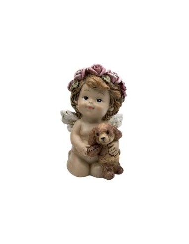 Petit Ange bisous avec Chien 8 cm