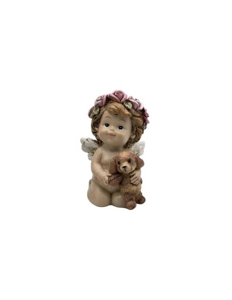 Petit Ange bisous avec Chien 8 cm