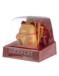 Maneki Neko Lucky Cat solaire doré 2