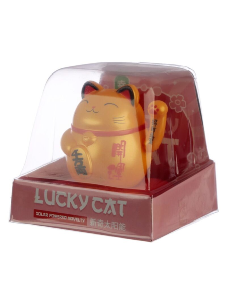 Maneki Neko Lucky Cat solaire doré