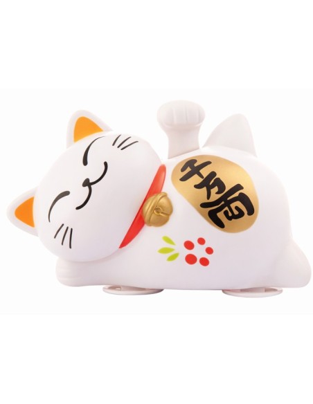 Maneki solaire couché 9,5 cm de largeur sur 6,5 cm de hauteur