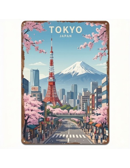 Plaque deco Tokyo 20 X 30 cm
