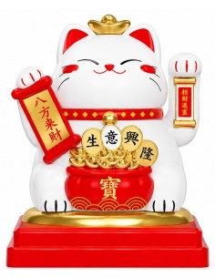 Chat solaire 9,3 cm blanc solaire