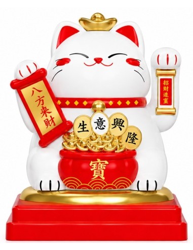 Chat solaire 9,3 cm blanc solaire