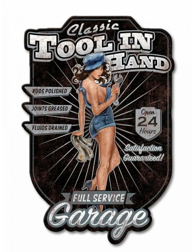 Plaque Garage Pin-up 37 X 55 cm