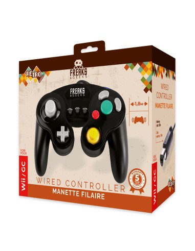Manette Noire Wii/GC avec fonction Turbo et Slow