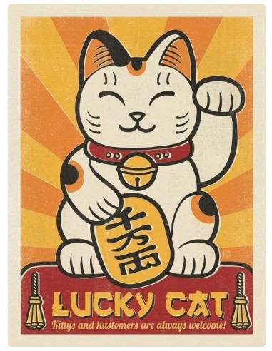 Plaque décorative Lucky Cat 20 X 30 cm